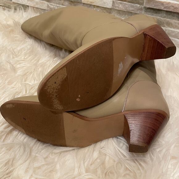 Vintage Frye 7.5N Tall Leather Riding Boots | Beige Equestrian, USA, Rare 1970s - Picture 4 of 13